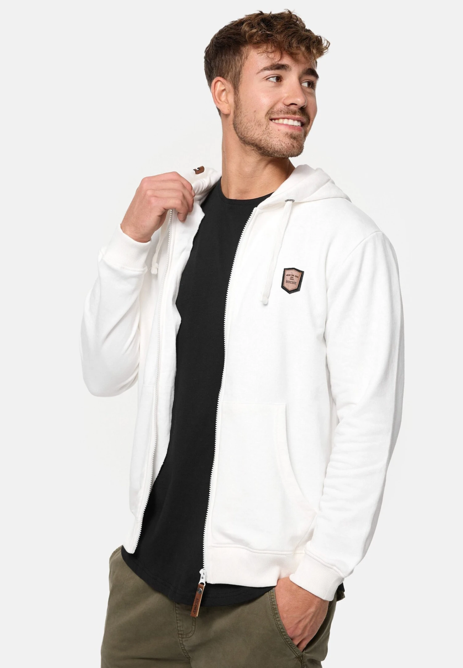 Indicode Jeans Sweater Met Rits - Off-White - Afbeelding 4