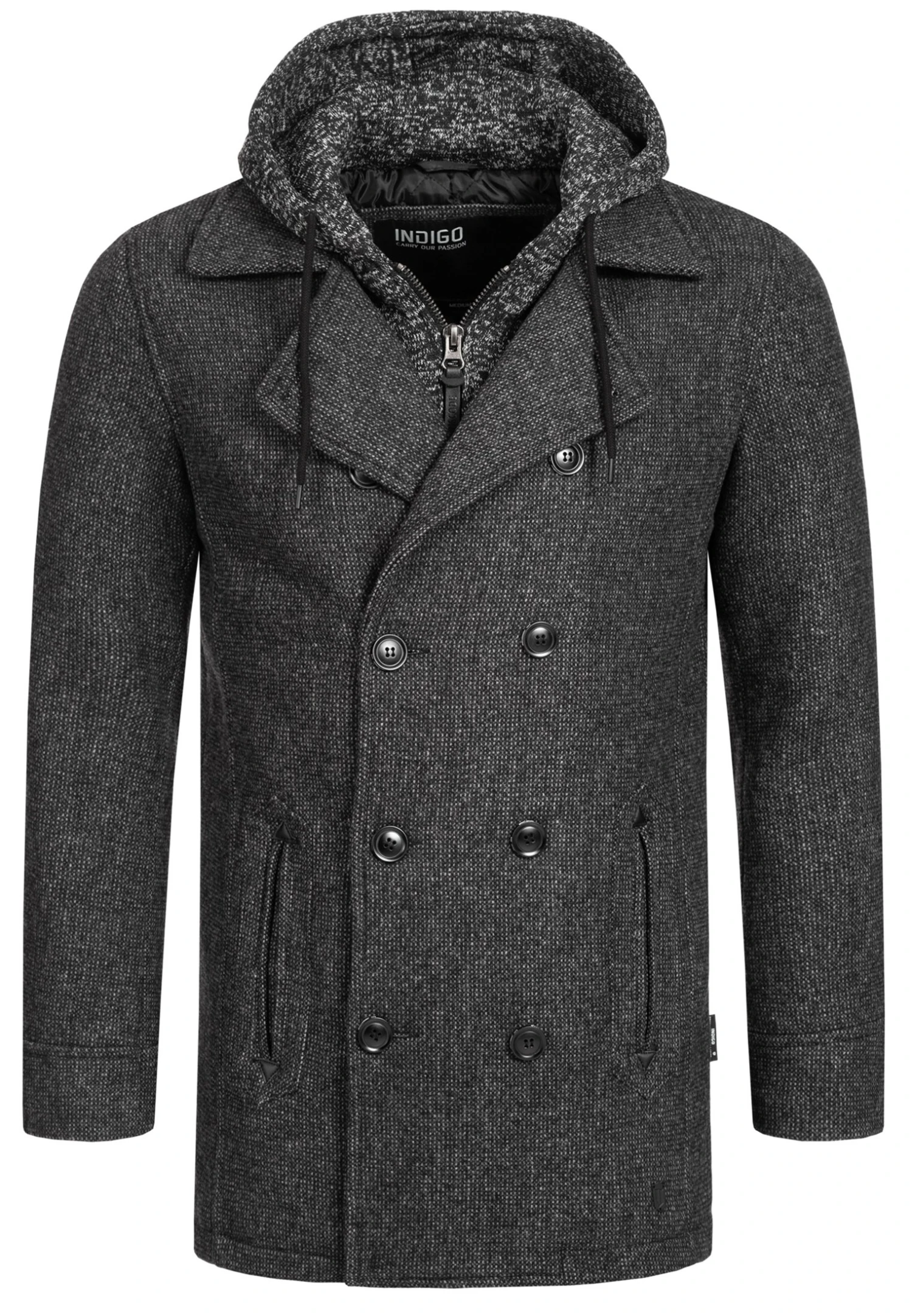 Indicode Jeans Halflange Jas - Black Mix - Afbeelding 9