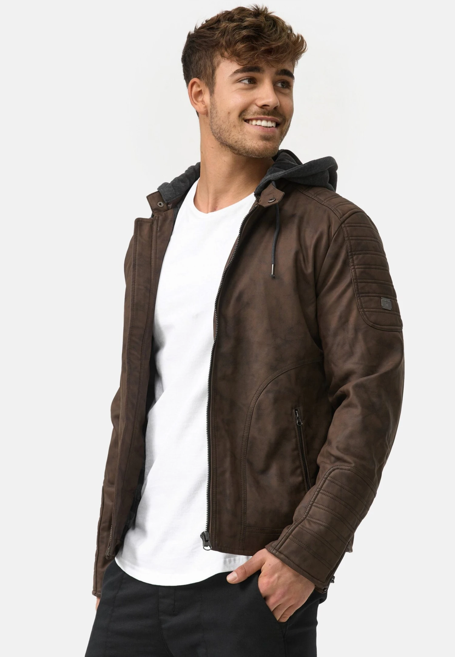 Indicode Jeans Miguel- Imitatieleren Jas - Brown - Afbeelding 3