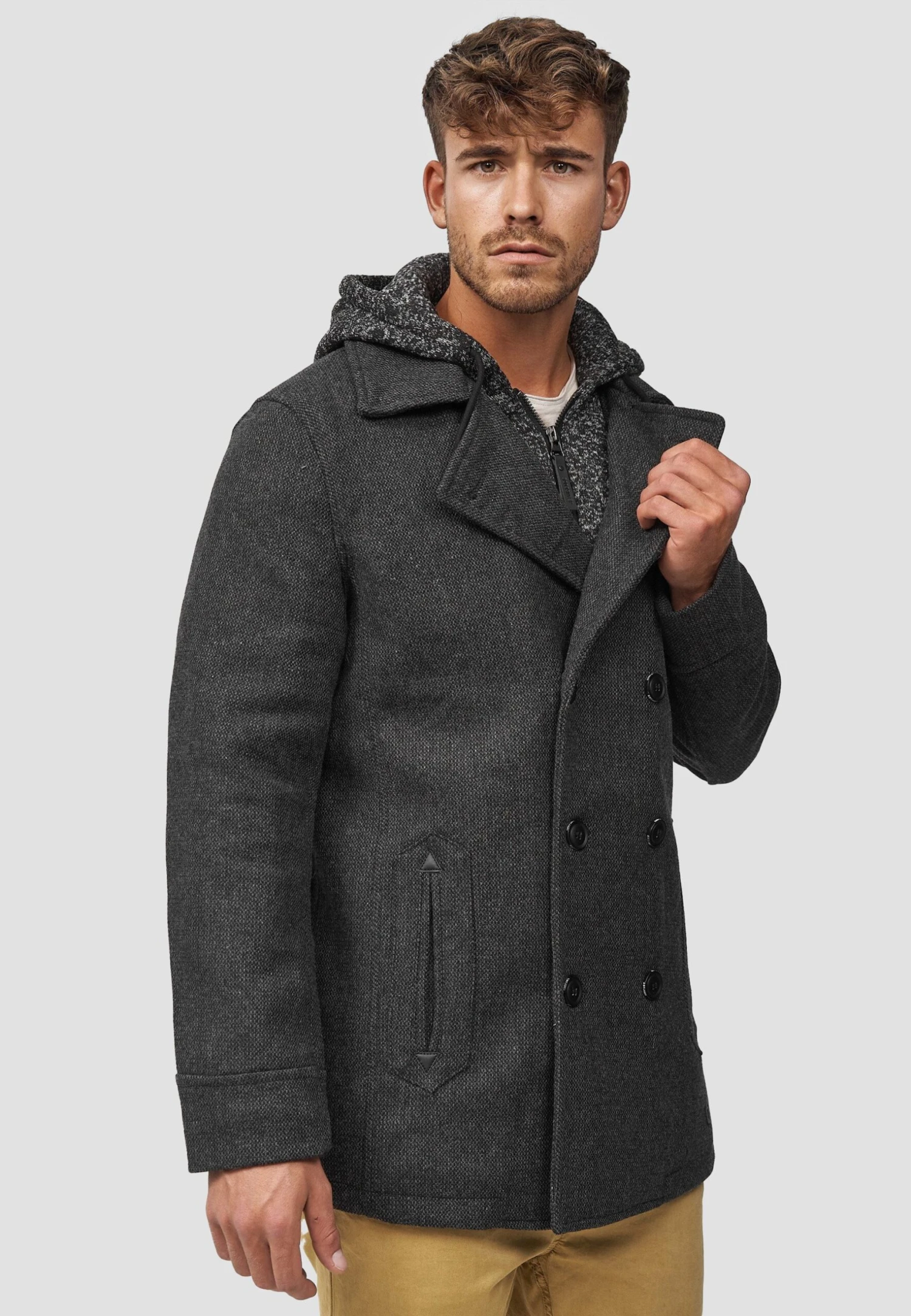 Indicode Jeans Halflange Jas - Black Mix - Afbeelding 6