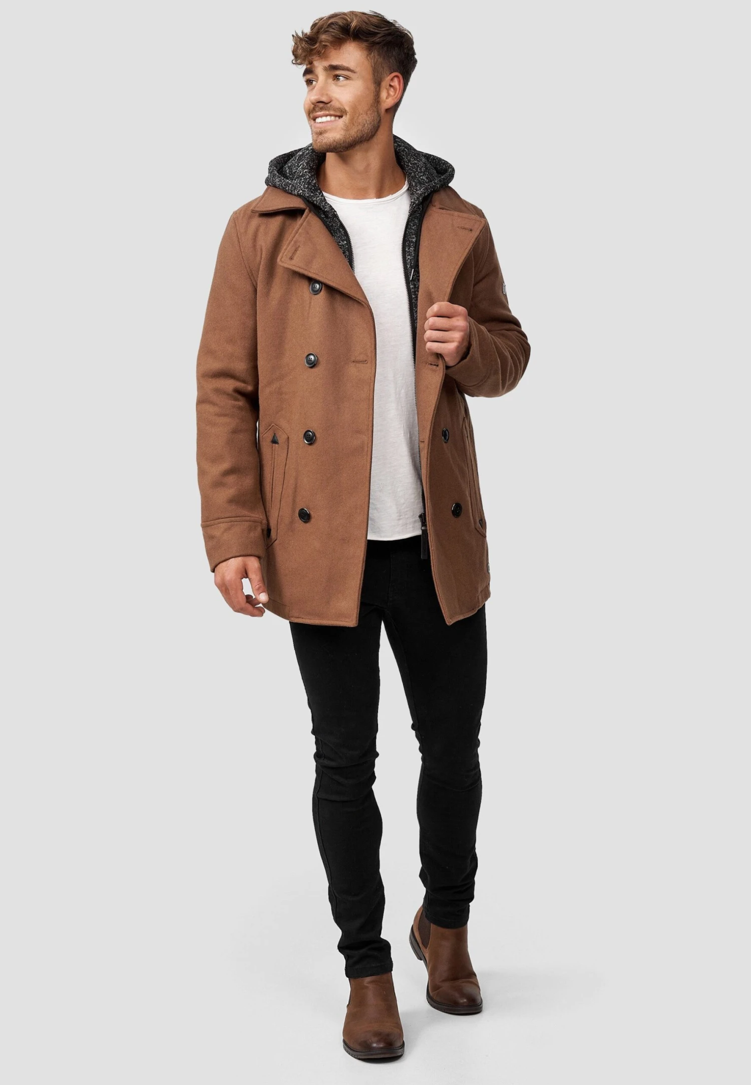 Indicode Jeans Halflange Jas - Camel - Afbeelding 2