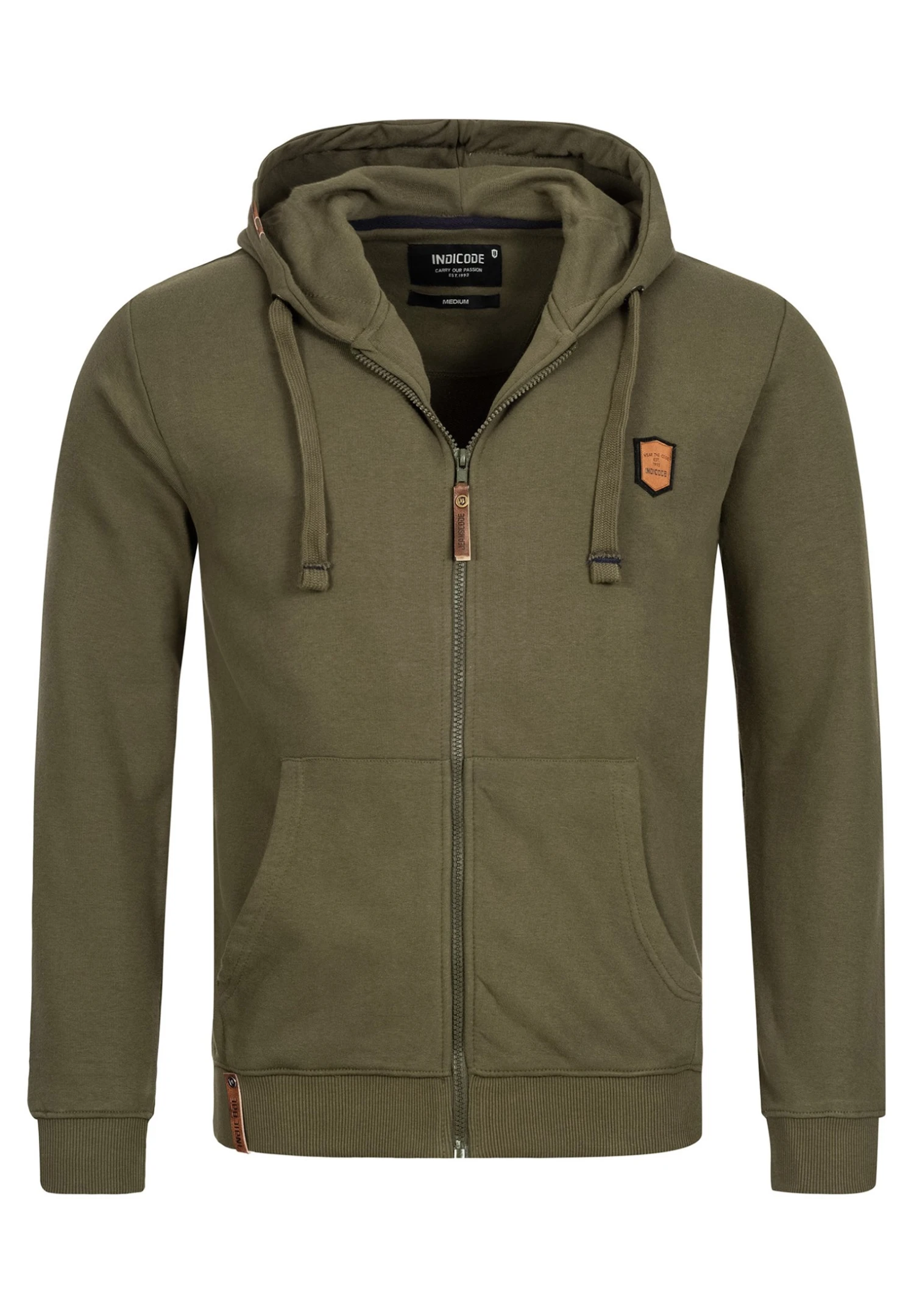 Indicode Jeans Sweater Met Rits - Army - Afbeelding 5