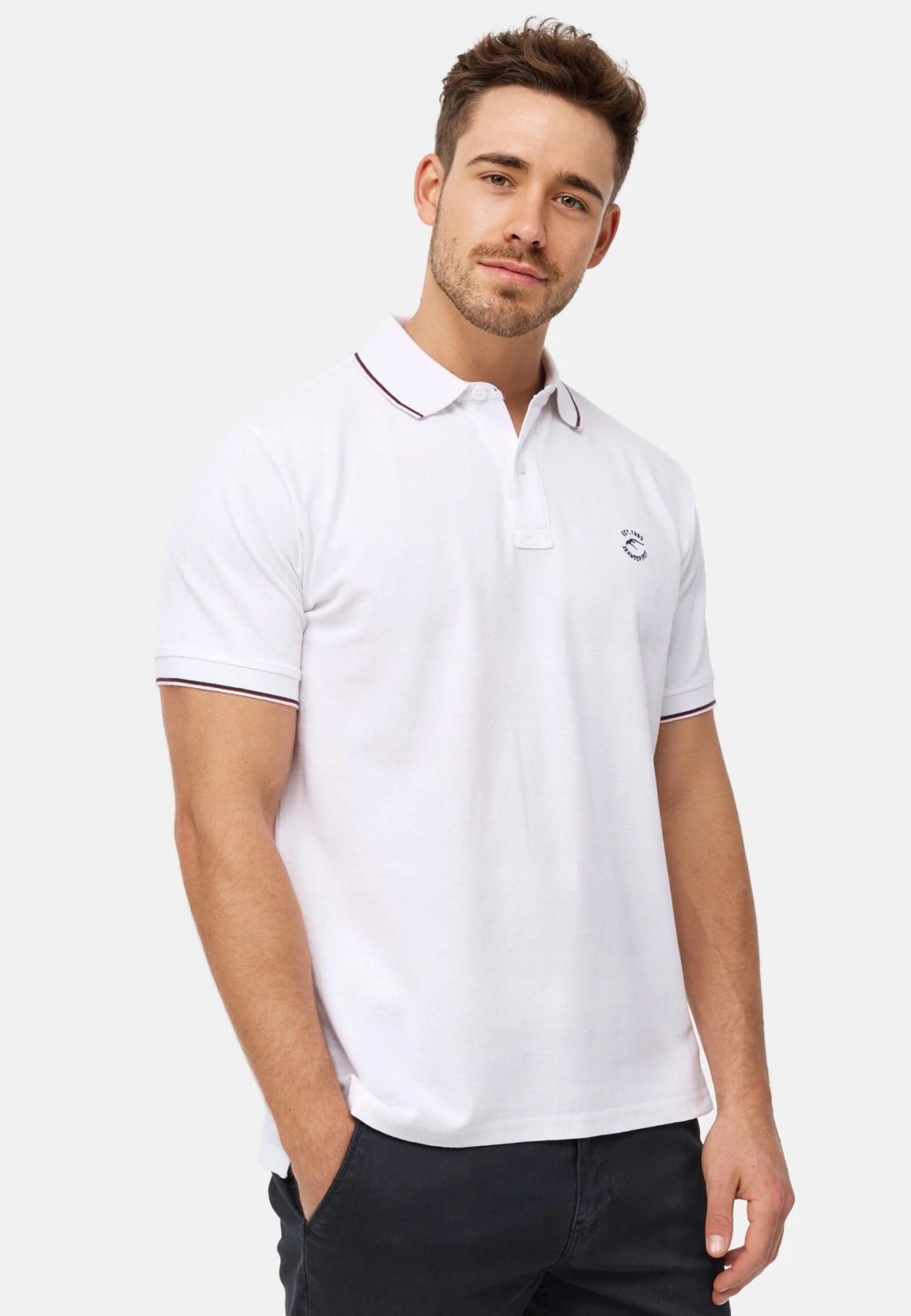Indicode Jeans Wallo - Poloshirt - Offwhite - Afbeelding 4