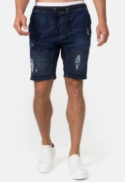Indicode Jeans Mit Elastisc - Jeansshort - Dark Blue