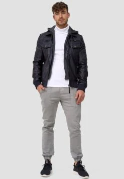 Indicode Jeans Aaron - Imitatieleren Jas - Navy