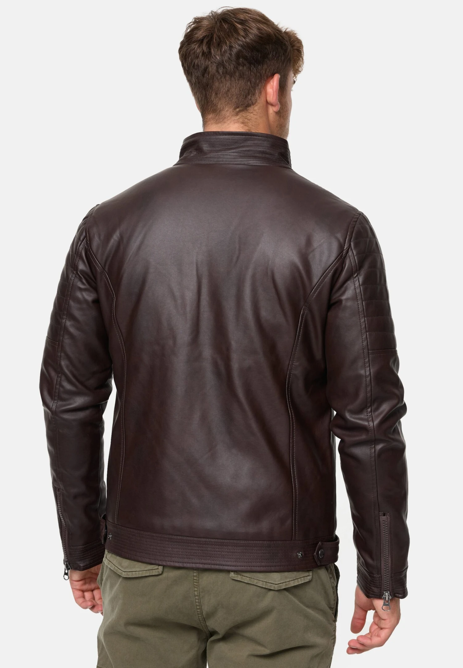 Indicode Jeans Brook - Imitatieleren Jas - Dark Brown - Afbeelding 3
