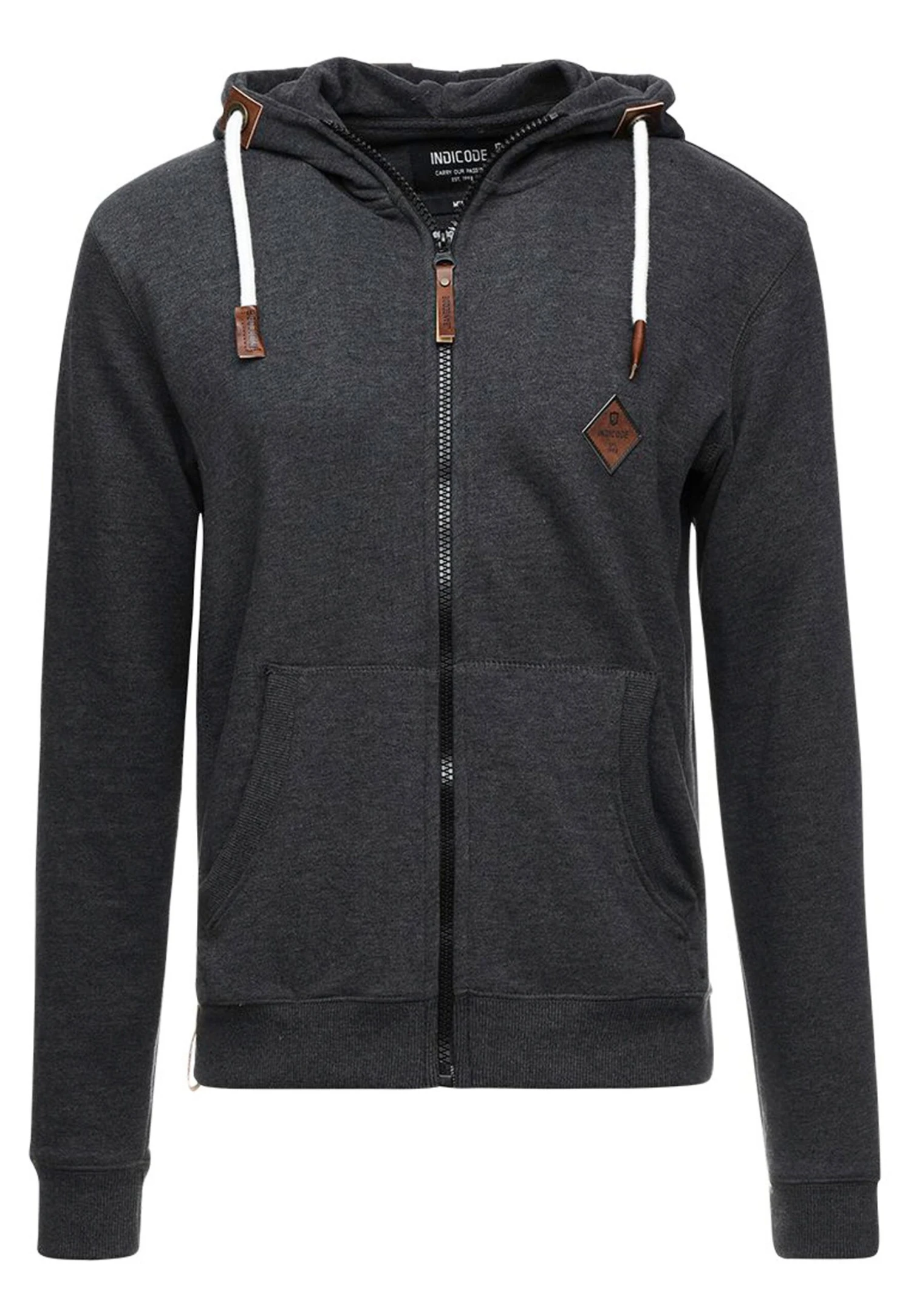 Indicode Jeans Quinby - Sweater Met Rits - Charcoal Mix - Afbeelding 4