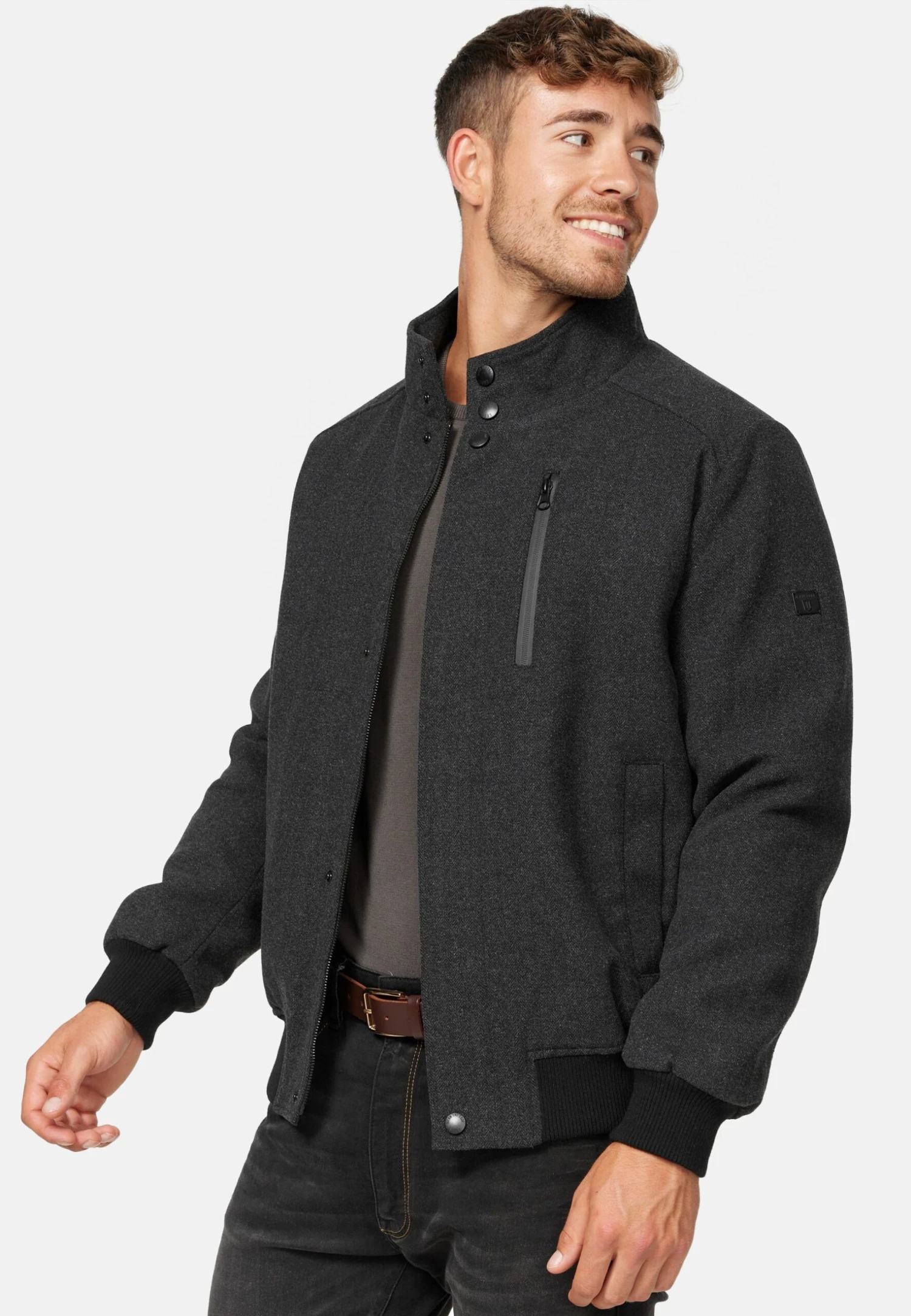 Indicode Jeans Bob - Jas - Mini Herringbone Black - Afbeelding 3