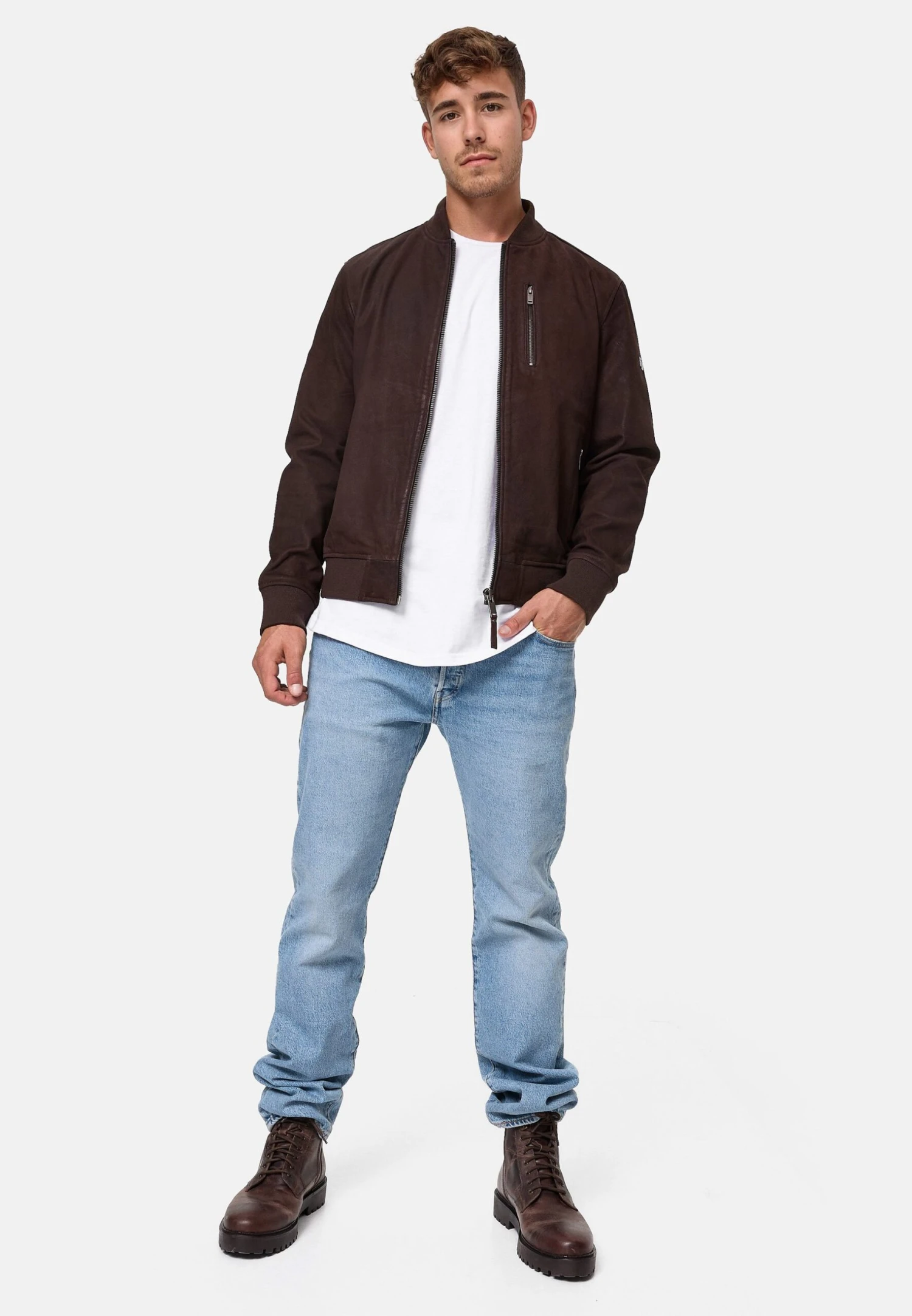Indicode Jeans Captain - Leren Jas - Dk Brown - Afbeelding 2