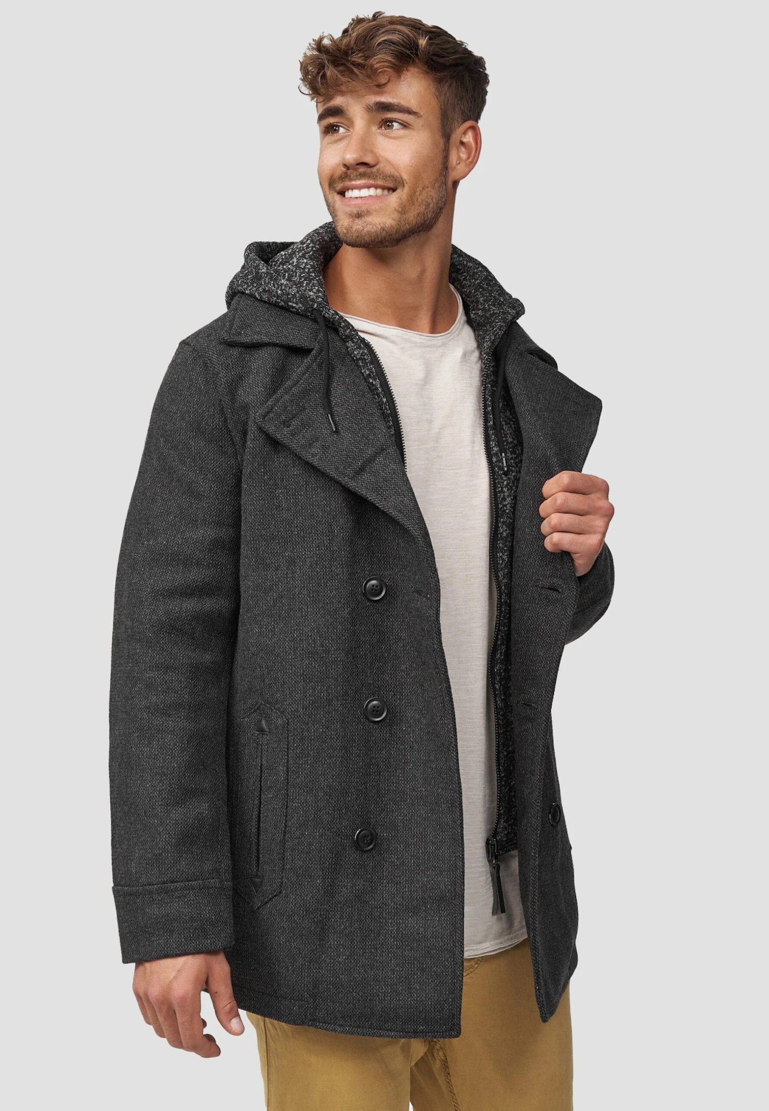 Indicode Jeans Halflange Jas - Black Mix - Afbeelding 4