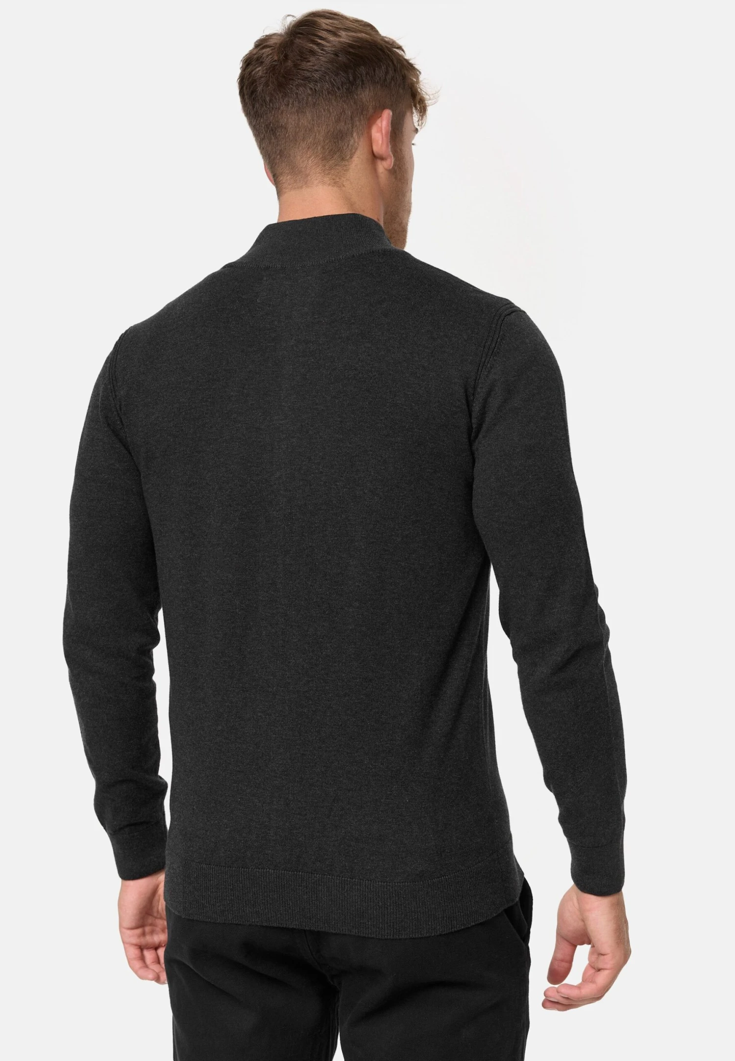 Indicode Jeans Lau - Sweater Met Rits - Charcoal Mix - Afbeelding 3