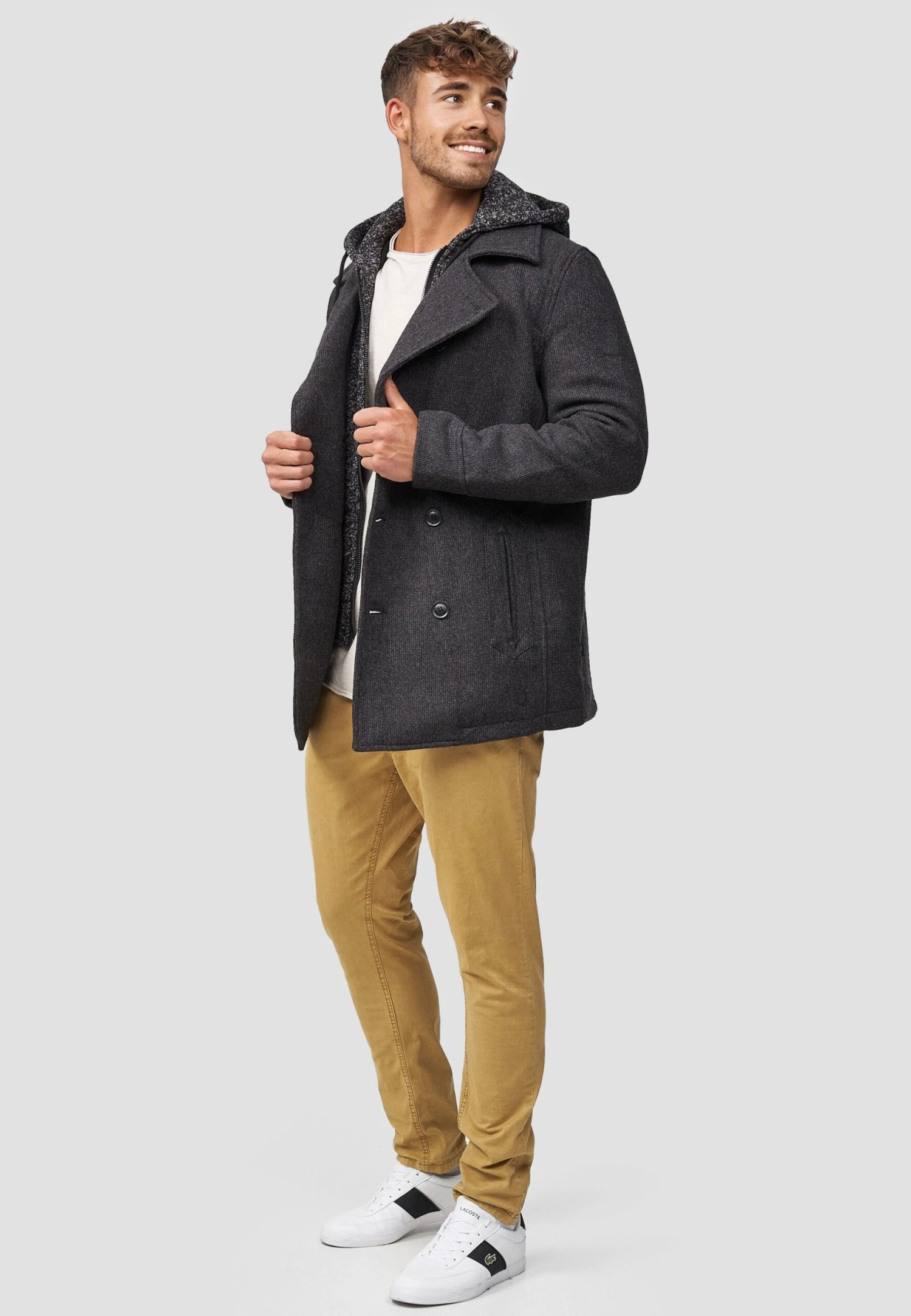 Indicode Jeans Halflange Jas - Black Mix - Afbeelding 2