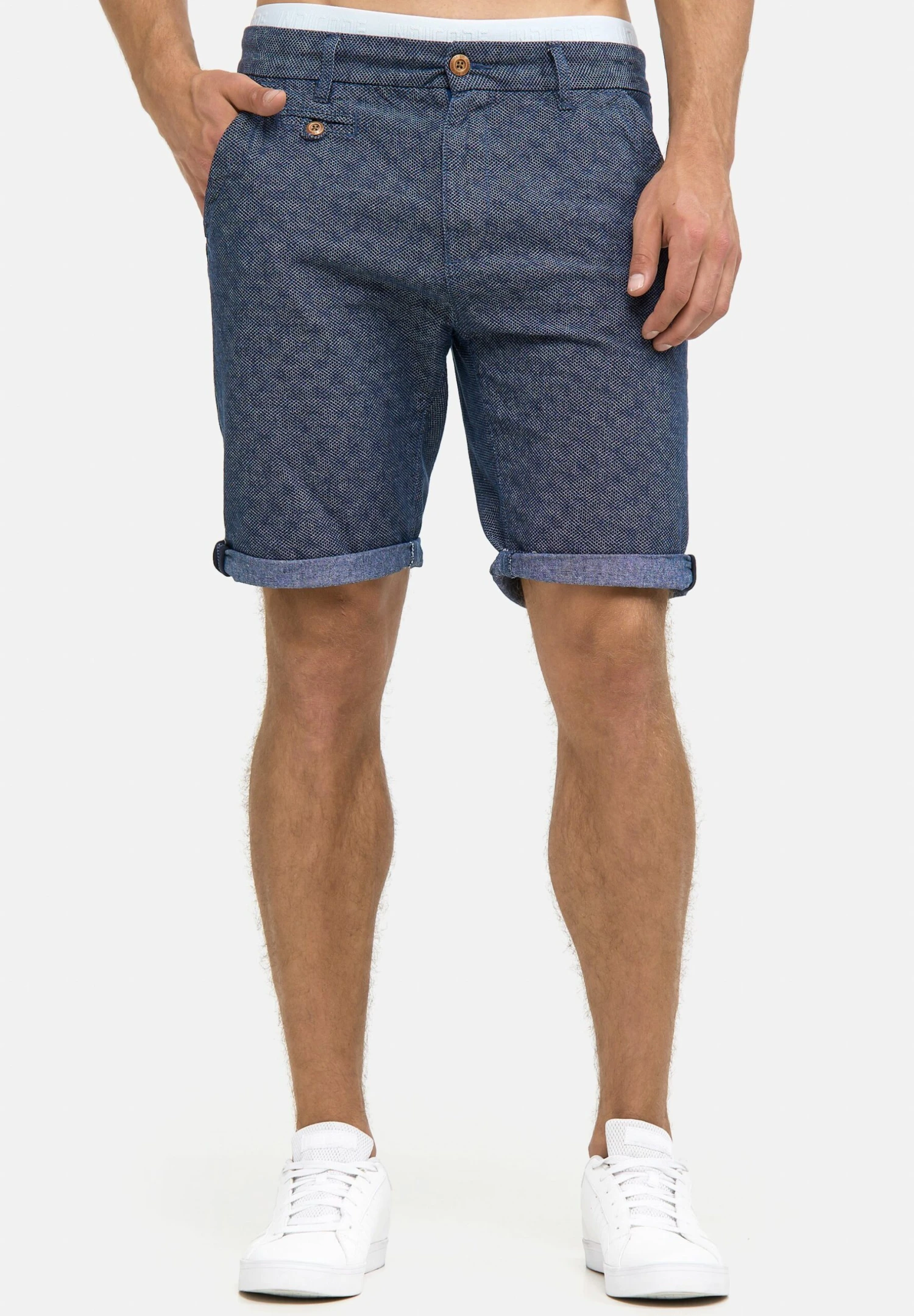 Indicode Jeans Casual Fit - Shorts - Mottled Blue