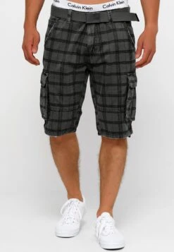 Indicode Jeans Blixt - Shorts - Raven Check