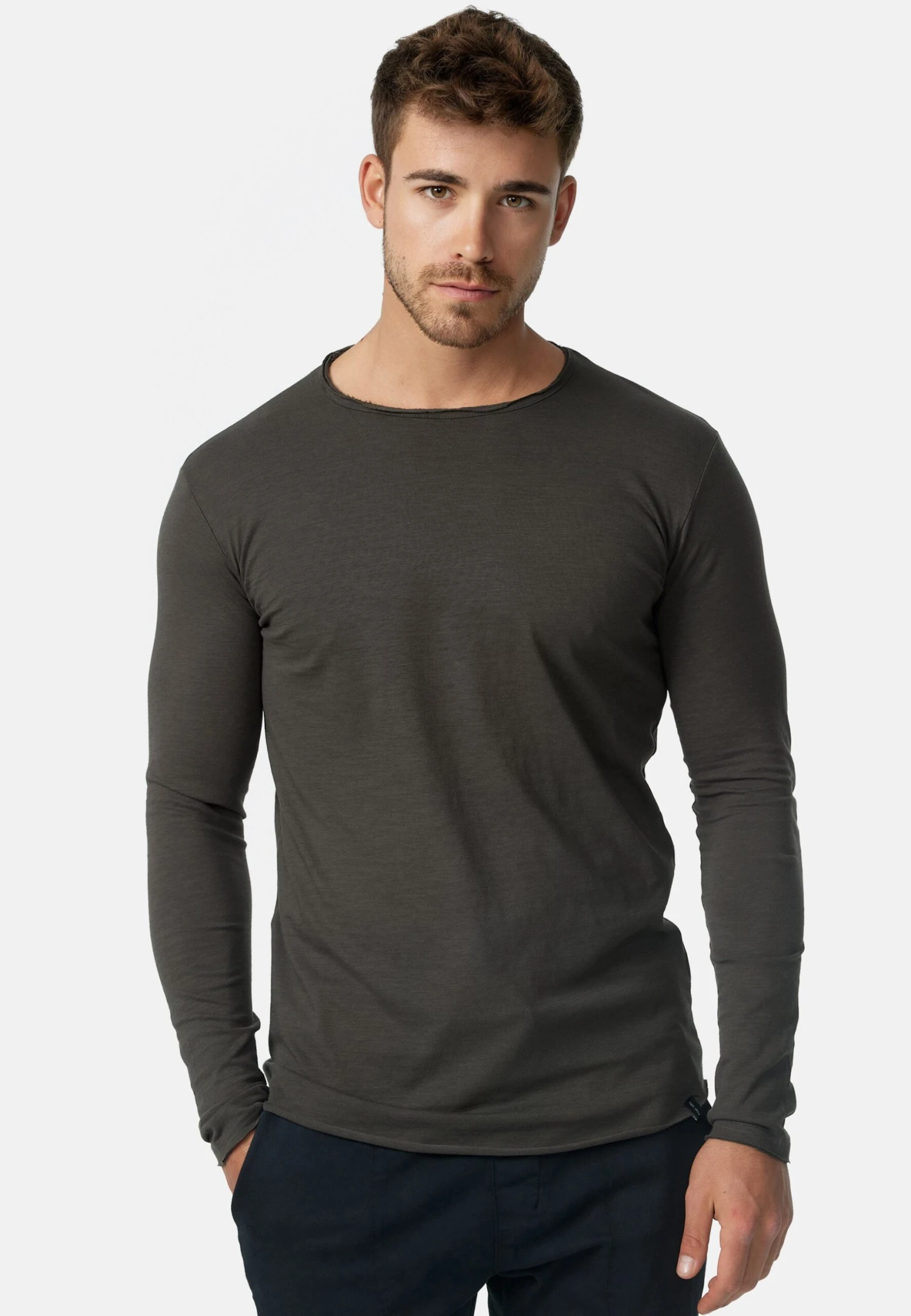 Indicode Jeans Longsleeve Willbur - Longsleeve - Anthracite