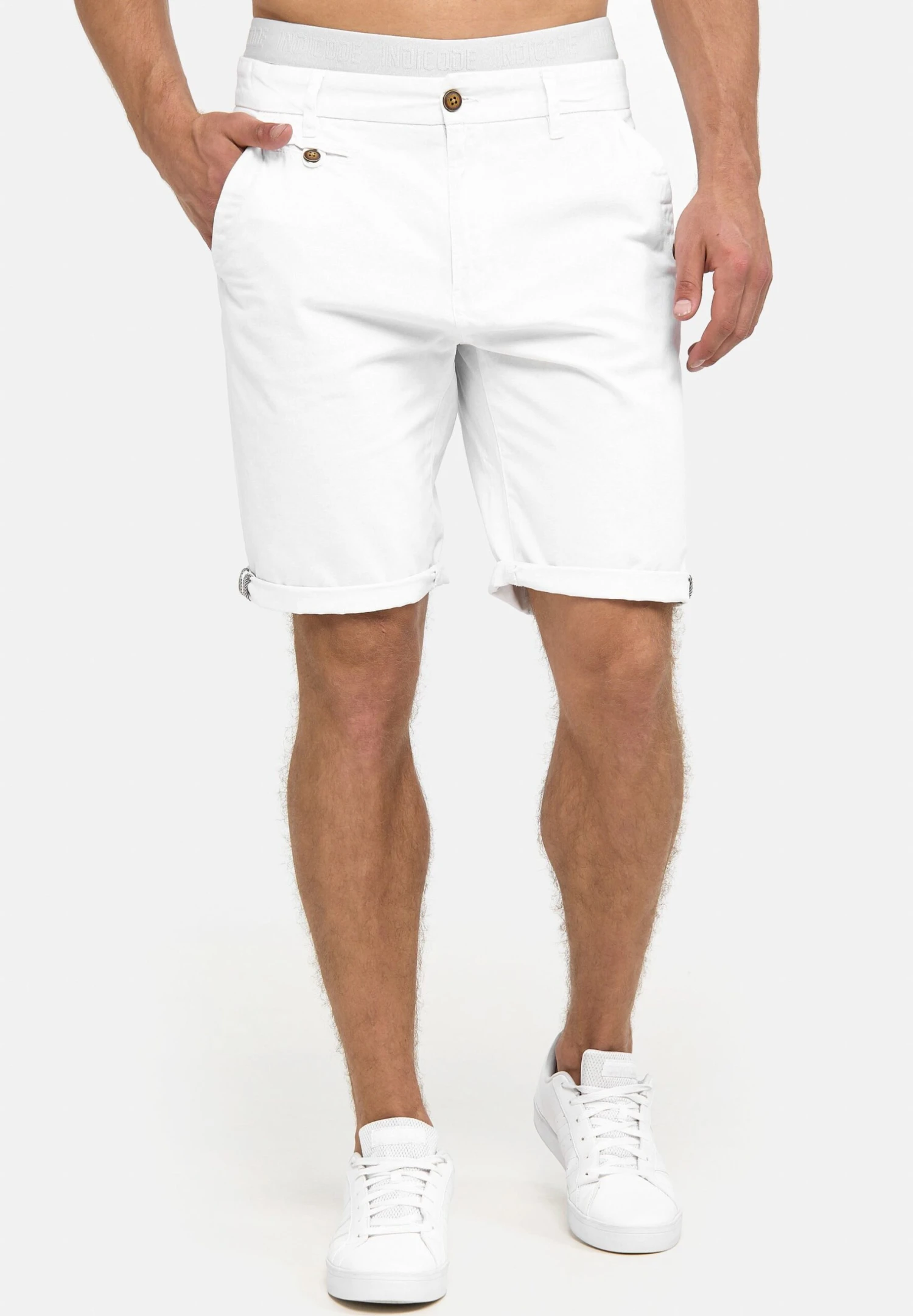 Indicode Jeans Casual Fit - Shorts - Off White
