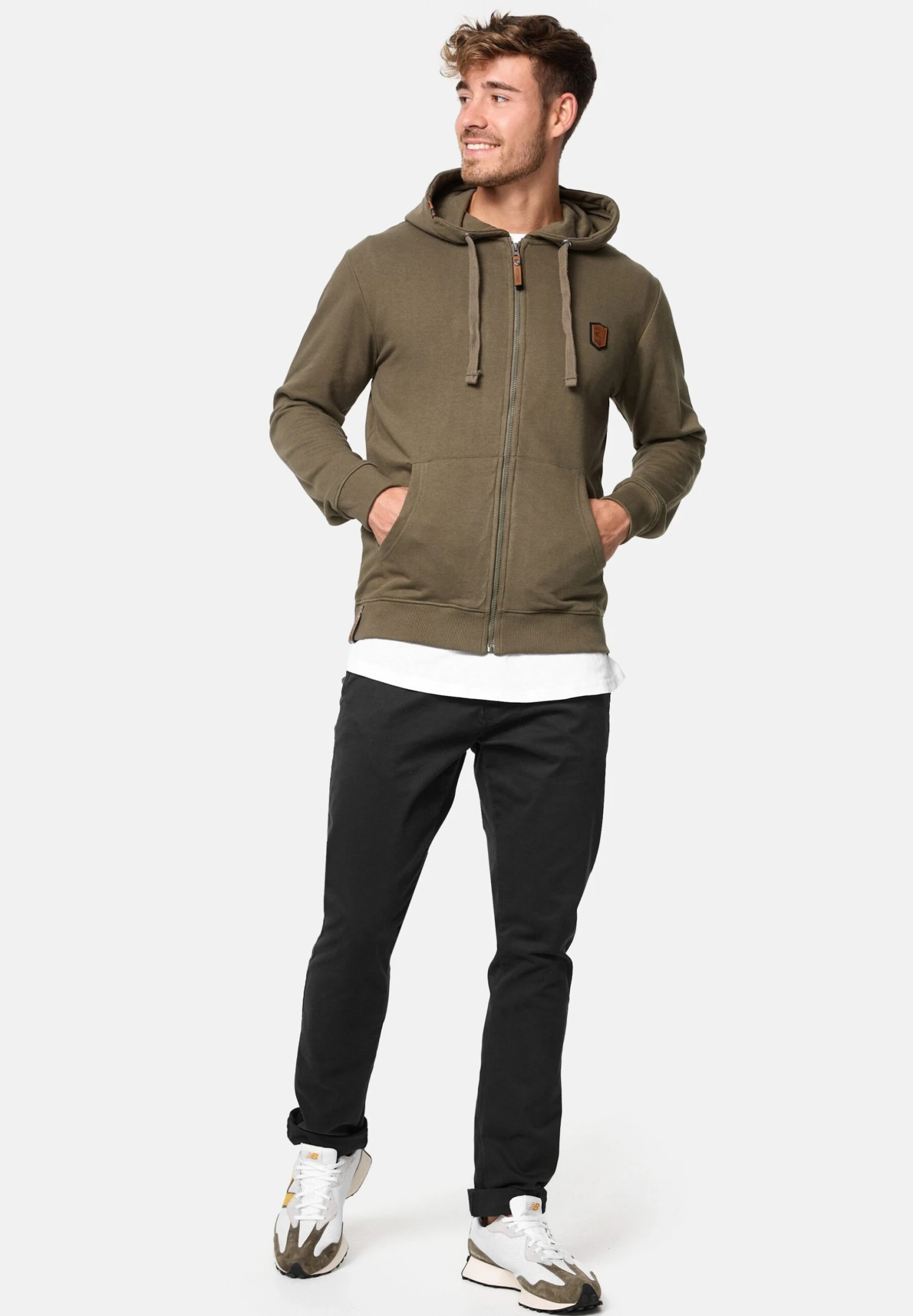 Indicode Jeans Sweater Met Rits - Army - Afbeelding 2