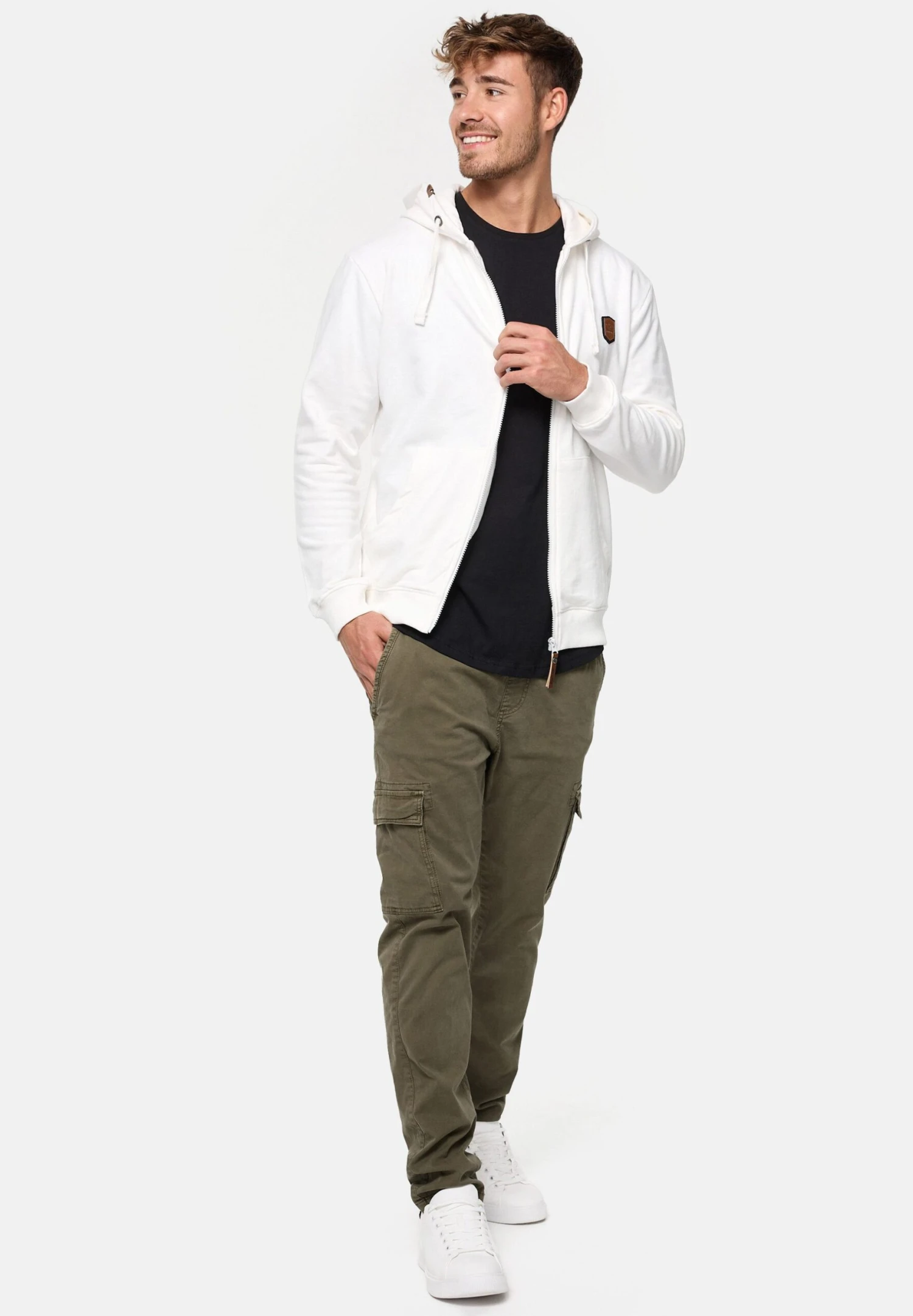 Indicode Jeans Sweater Met Rits - Off-White - Afbeelding 2