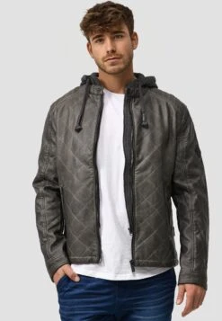 Indicode Jeans Eckrote - Imitatieleren Jas - Raven